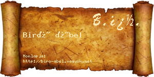 Biró Ábel névjegykártya