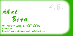 abel biro business card